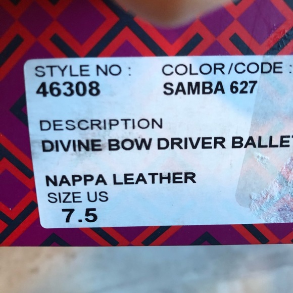 Tory Burch Divine Bow Driver Samba Orange flat ballet shoe size 7.5 - Picture 4 of 8
